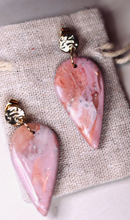 Gouttes pendantes rose